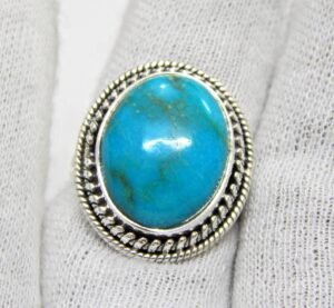 Natural Turquoise Ring 925 Sterling Silver Ring Handmade Ring Natural Turquoise Ring Gemstone Ring Gift For Her Anniversary Gift Ring R0085-GS