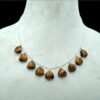 Natural Tiger' Eye Choker Necklace 925 Sterling Silver Yellow Cabochon Gemstones Tiger' eye Handmade Wedding Necklace , Gift For Her NL0190-GS