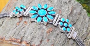 Natural Turquoise, Bracelet-925 Sterling Silver Jewelry With Gemstone Bracelet- For Girls & Women Gift item handmade bracelet gift item BR0049-GS