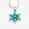 Turquoise Pendent , 925 Sterling Silver Jewelry Pendent With Silver Chain, Floral Jewelry, Handmade Pendent Gift for Girls & Woman P0008-GS