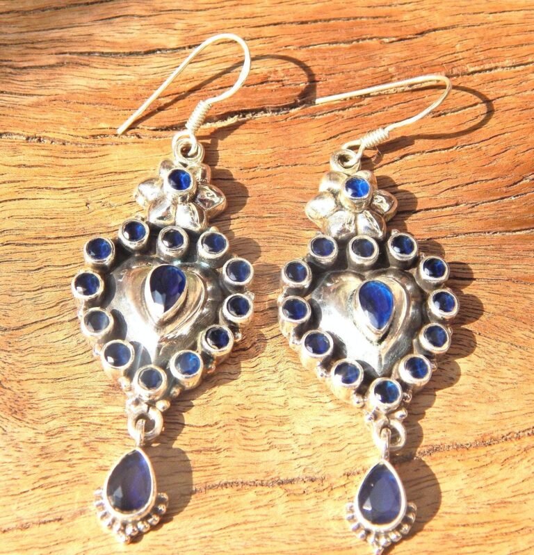 Blue Onyx Earring , 925 Sterling Silver Earring Gift, Handmade Earring, Gemstone Blue Onyx Earring gift for her E0801-GS