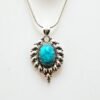 Turquoise Pendant With Snack chain 925 Sterling Silver Jewelry Gemstone Turquoise-Cabochon Handmade- For Girls & Women Gift Pendant P0035-GS