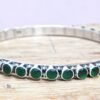 Natural Green onyx Gemstone Bangle, Silver jewelry,925 Sterling Silver Bangle, Gift, Handmade Bangle, Green onyx Gemstone Bangle-Size 2-8 B0032-GS