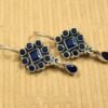 Sapphire Earrings Sterling 925 Silver Earrings Wedding Earrings Gift For Her Gemstones Earrings Boho Earrings Blue Earrings Lobe Earrings E0902-GS