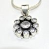 Cubic zirconia 925 Sterling Silver Classic CZ Pendant with 925 Sterling Silver Chain, Round Shape Pendent , Wedding Jewelry, Floral Jewelry P0020-GS
