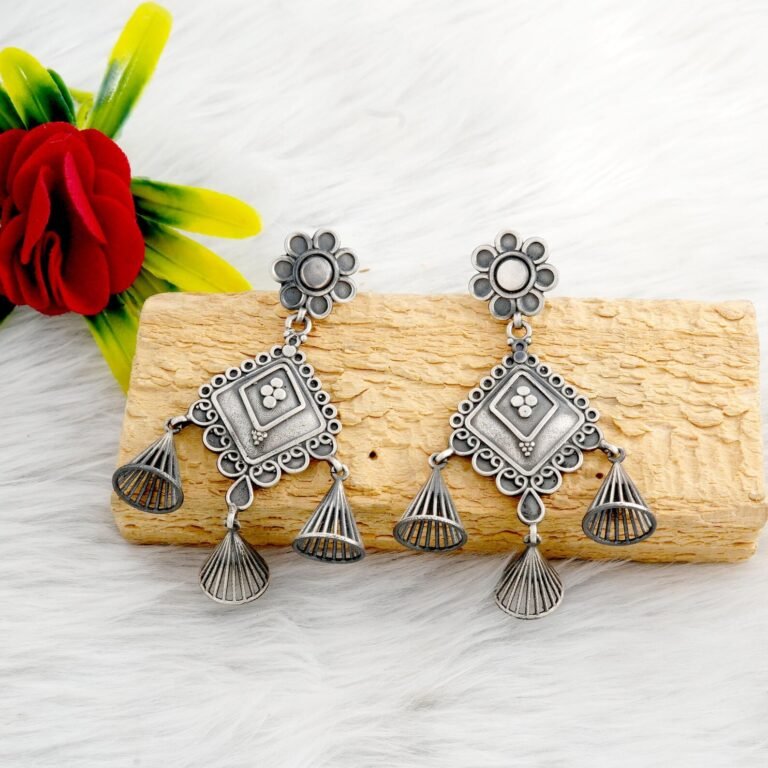 Boho Stud Earring Sterling 925 Silver Earring Wedding Earrings Jhumka Earrings Vintage Earrings Gift For Her Ethnic Earrings Stud Earrings E0869-GS