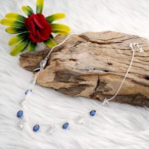 Sapphire Necklace CZ Necklace Sterling 925 Silver necklace Wedding Necklace Gift For Her Minimalist Jewelry Dainty Necklace Choker necklace NL0011-GS
