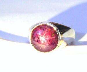 Natural Star Ruby Rings 925 Sterling Silver Jewelry ring with gemstone Star Ruby Round Cabochon Ring Gift for her Men And Boy Also R0156-GS