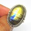 Natural Labradorite Ring , 925 Sterling Silver , Jewelry Ring , Gemstone Ring , Welo Fire Gemstone , Vintage Ring , Gift Item , Silver Ring R0270-GS