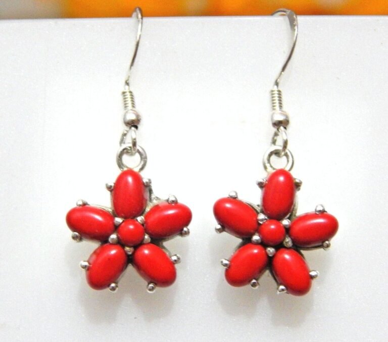 925 Sterling Silver Coral Earring In 925 Sterling Silver Jewelry, Floral Jewelry, Wedding Earring, Gift Earring ,Handmade Earring, Gift Item E0164-GS