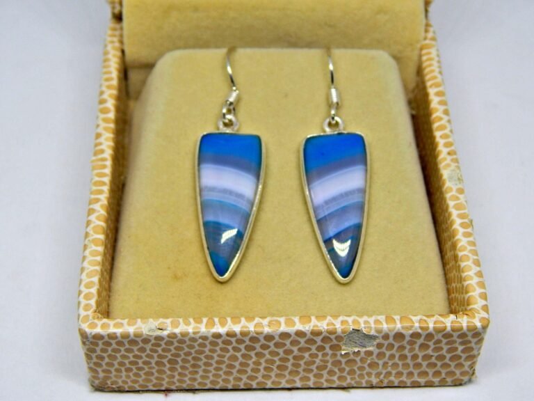 925 Sterling Silver Jewelry earring With Gemstone Blue Onyx for Girls & women, Gift Earring E0856-GS