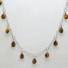 AAA+ Quality Genuine Natural Tiger's Eye Dainty Necklace-Silver Jewelry Necklace-Gemstone- Tiger's Eye Jewelry-Handmade- pear Cabochon NL0288-GS