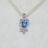 Natural London Blue Topaz Pendant Necklace In 925 Sterling For Girl And Women, Fish Necklace, Dainty necklace, Silver Pendant Charm Necklace P0033-GS
