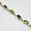 Natural Peridot and garnet Bracelet,925 Sterling Silver Jewelry bracelet With gemstone peridot, garnet faceted for Girls & Women gift item BR0071-GS