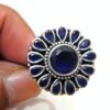Blue Onyx Ring in 925 Sterling Silver Floral Jewelry ,925 Silver Jewelry, Blue onyx ring, Onyx Ring, Handmade ring gift for her R0303-GS