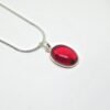Natural Ruby Cabochon With Snake Chain ,925 Sterling Silver Pendant, Precious Jewelry For Girls And Women, Gift Item, Wedding Jewelry P0019-GS