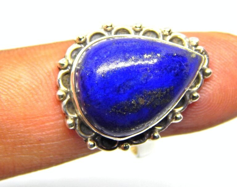 Natural Lapis Lazuli Rings very Beautifil,925 sterling Silver Jewelry ring with gemstone Lapis lazuli cabochon for Girls & women gift item R0092-GS