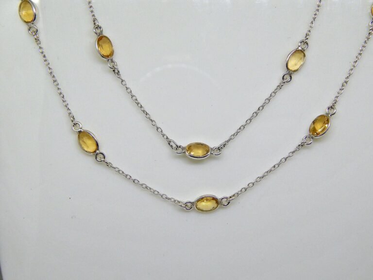 Citrine Necklace Bezal 925 Sterling Silver Jewelry With Gemstone citrine necklace faceted For Girls & Women Gift item gift for her NL0248-GS