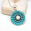 Natural Turquoise , Pearl Pendant | 925 Sterling Silver jewelry With Snack Chain | Handmade Jewelry | Gift for her P0002-GS