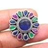 Natural Green onyx ruby blue onyx Ring 925 sterling Silver Jewelry Adjustable Ring Handmade Ring Wedding Ring Gift For Girl & Woman R0288-GS