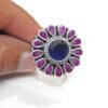 Natural Ruby , Blue Onyx Ring 925 sterling Silver Jewelry, Adjustable Ring, Handmade Ring , Wedding Ring, Gift For Girl & Woman , Gift Item R0286-GS