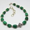 Natural Malachite Silver bracelet Adjustable Bracelet 925 Sterling Silver, Gemstone Malachite, antique look bracelet, Handmade Bracelet BB0004-GS