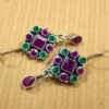 Ruby Earring Onyx Earring Sterling 925 Silver Earrings Wedding Earrings Gemstone Earrings Gift For Her Boho Earrings Multi Gemstones Earring E0718-GS