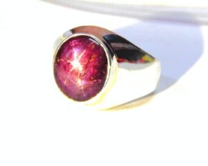 Natural Star Ruby Rings 925 Sterling Silver Jewelry ring with gemstone Star Ruby Cabochon ,Gift for her, Men And Boy Also R0158-GS