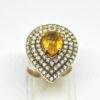Natural Citrine Ring, 925 Sterling Silver, Handmade Ring, Pear Multi Stone Ring, Designer Ring, Gift for Friends, Birthday Gift, gift item R0318-GS