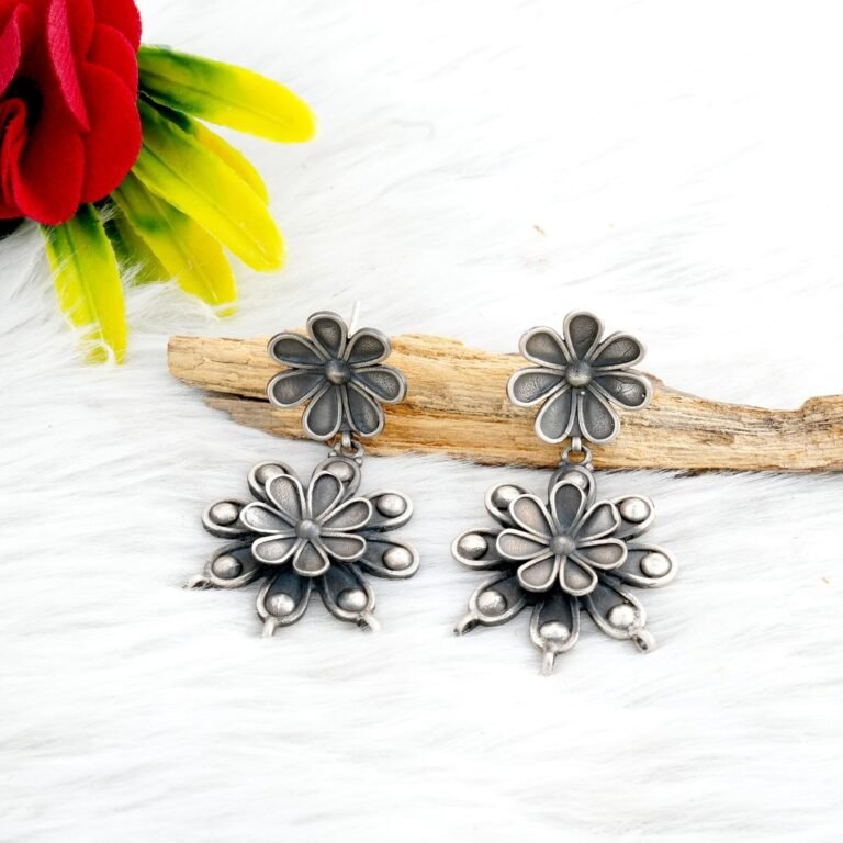 Boho Stud Earring Sterling 925 Silver Earring Wedding Earrings Jhumka Earrings Vintage Earrings Gift For Her Ethnic Earrings Stud Earrings E0868-GS