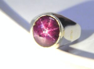 Natural Star Ruby Rings 925 Sterling Silver Jewelry ring with gemstone Star Ruby Oval Cabochon Ring Gift for her Men And Boy Also R0157-GS