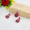 Coral Earring Coral Pendant Sterling 925 Silver Jewellery Wedding Jewelry Set Gift For Her Gemstone Jewellery Set Red Pendant Red Earring NS0006-GS