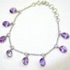 Purple Amethyst Bracelet, 925 Sterling Silver bracelet , Dainty Bracelet , Minimalist Jewelry , Wedding Jewelry , Oval Shape Bracelet BR0067-GS