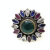 Ruby, Emerald, sapphire, Zircon Rings, 925 Sterling Silver Jewelry Ring With Gemstone For Girls & Women Gift Ring, handmade Ring R0169-GS