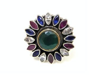 Ruby, Emerald, sapphire, Zircon Rings, 925 Sterling Silver Jewelry Ring With Gemstone For Girls & Women Gift Ring, handmade Ring R0169-GS