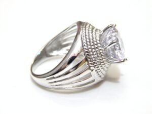 Round Zircon Ring , 925 Sterling Silver Ring , Art Deco Ring , Solitaire Ring , Bridesmaid Ring , Unique Ring , Wedding Ring , Dainty Ring R0259-GS