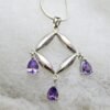 Amethyst Pendant Necklace , 925 Silver Necklace , Amethyst Necklace , Teardrop Necklace , Dainty Pendant , Bridesmaid Necklace , Gift Item P0065-GS