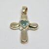 Natural Swiss Blue Topaz Pendant Necklace in 925 Sterling Silver, Heart & Love Pendant P0054-GS