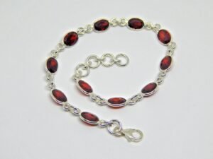 garnet Bracelets -925 Sterling Silver- Jewelry bracelet with gemstone garnet faceted Gift for her BR0099-GS