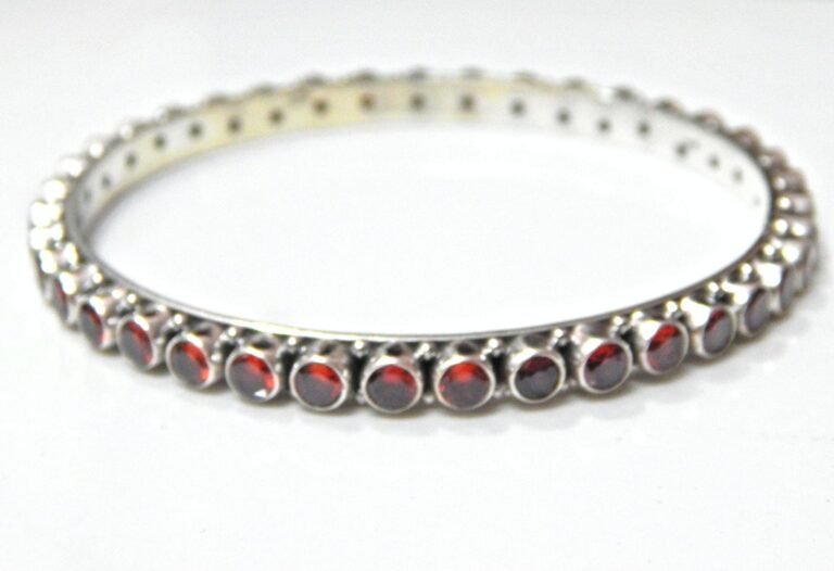 Natural Cubic zirconia bangle, Silver jewelry,925 Sterling Silver Bangle, Gift, Handmade Bangle, Gemstone Bangle-Size 2-6 B0011-GS