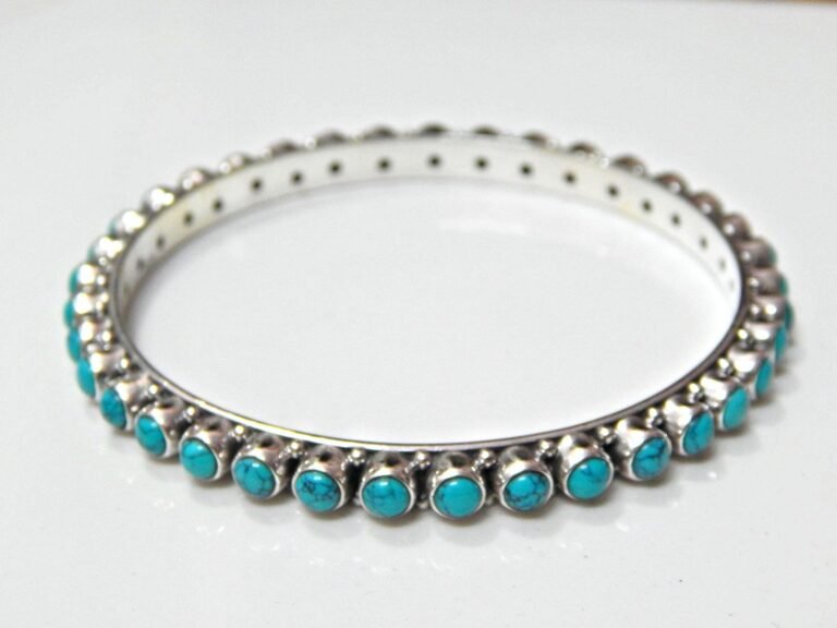 Natural Turquoise Bangle, Silver jewelry,925 Sterling Silver Bangle, Gift, Handmade Bangle, Gemstone Bangle-Size 2-6 B0015-GS