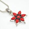 Coral Pendent, 925 Sterling Silver Jewelry, Floral Pendent, Handmade Jewelry, Red Pendent, Wedding Jewelry, Gift For Her, Gift Item P0007-GS
