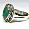 Natural Emerald Gemstone Ring, Handmade Ring for Her , 925 Sterling Silver Ring , Designer Silver Ring , Gift for Mom , Green Stone Ring R0112-GS