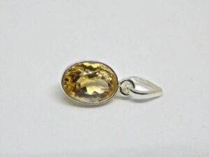 Natural citrine pendant in 925 sterling silver , Citrine pendant , Gemstone Pendant , Silver jewelry , Citrine Jewelry , Art Deco Pendant P0001-GS