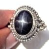 Natural Genuine Black Star Rings,925 Sterling Silver Jewelry ring with gemstone Black Star Cabochon, Handmade Ring, Gift For Her R0284-GS