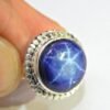 Natural Star Sapphire Rings 925 Sterling Silver Jewelry, Ring with gemstone Star Sapphire Round Cabochon , Linde Star Ring, Wedding Ring R0282-GS