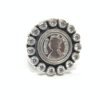 Victoria Queen Coin Cubic Zirconia Rings 925 Sterling Silver Jewelry Wedding Ring Adjustable Ring Handmade Ring Silver Jewelry Gift For Girl R0204-GS