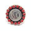 Natural Coral Ring In 925 Sterling Silver Wedding Ring Victoria Queen Coin Gift Item Handmade Ring Vintage Ring Girl Women Ring Gift for Her R0200-GS
