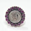 Indian Ruby Ring 925 Sterling Silver Ring Victoria Queen Coin Ring Handmade Ring Oxidized Ring Wide Ring Designer Ring gift for her R0191-GS