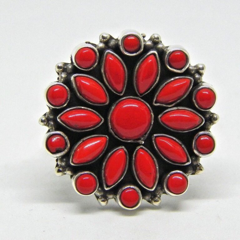 Natural coral ring 925 sterling silver jewelry ring handmade ring women ring Adjustable ring gift for her cabochon ring R0037-GS